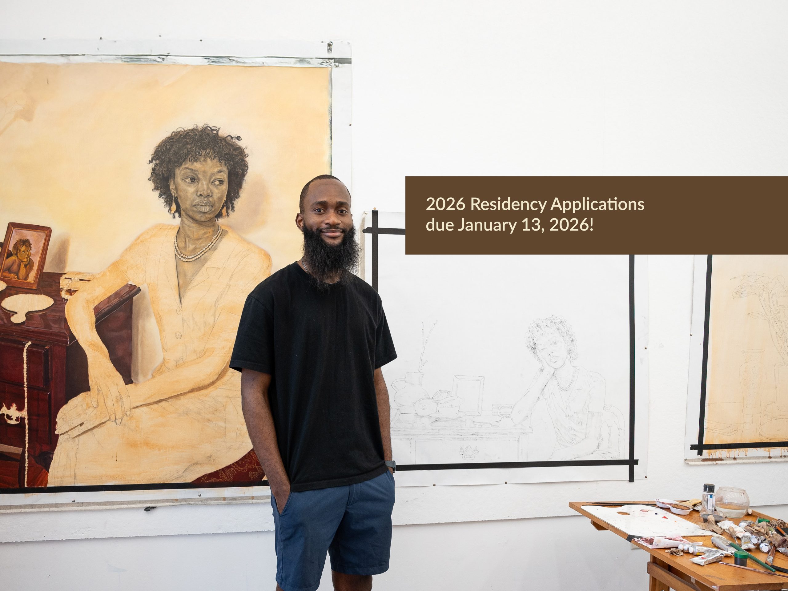2026 Residency Applications due January 13, 2026! painter in artists studio